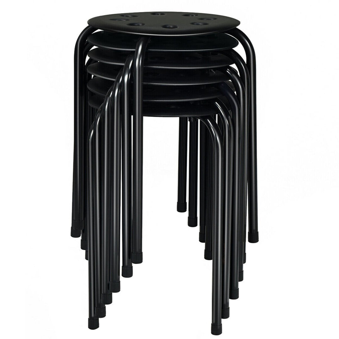 Set of 6 Portable Plastic Stack Stools Backless Classroom Seating Image 1