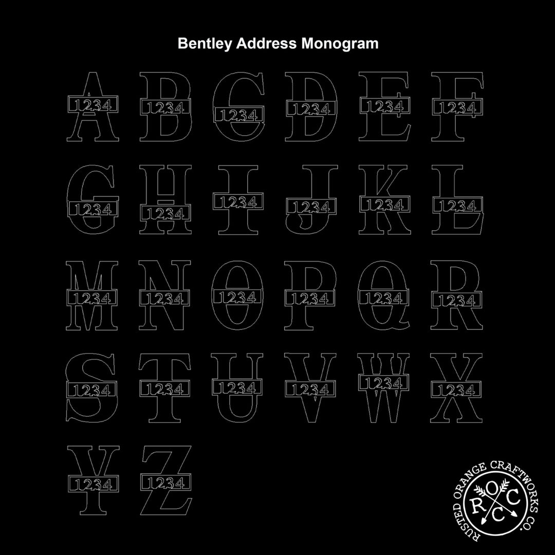 Bentley Address Monogram - 2 Sizes - Custom Metal Address Numbers for Outside Home Image 6