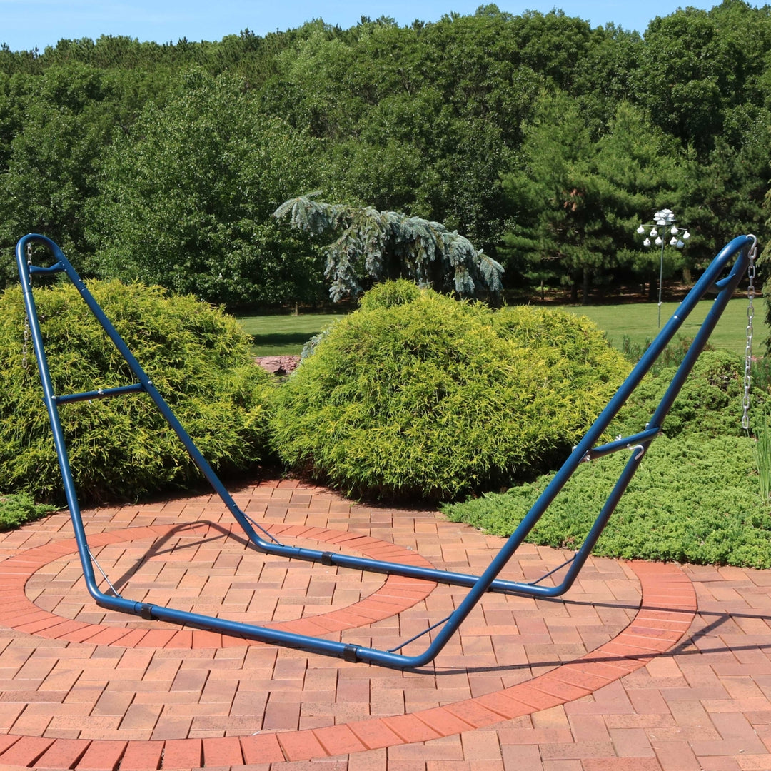 Sunnydaze Powder-Coated Steel Universal Hammock Stand - Blue - 124 in Image 4