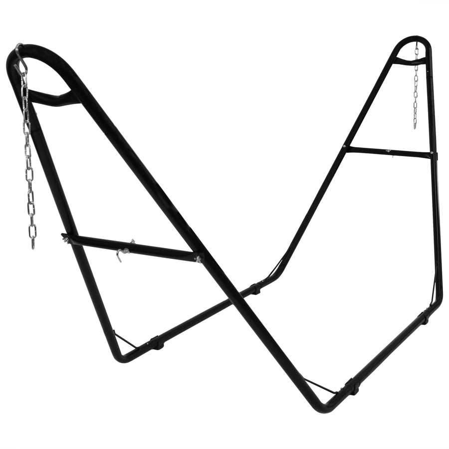 Sunnydaze Powder-Coated Steel Universal Hammock Stand - Black - 124 in Image 1