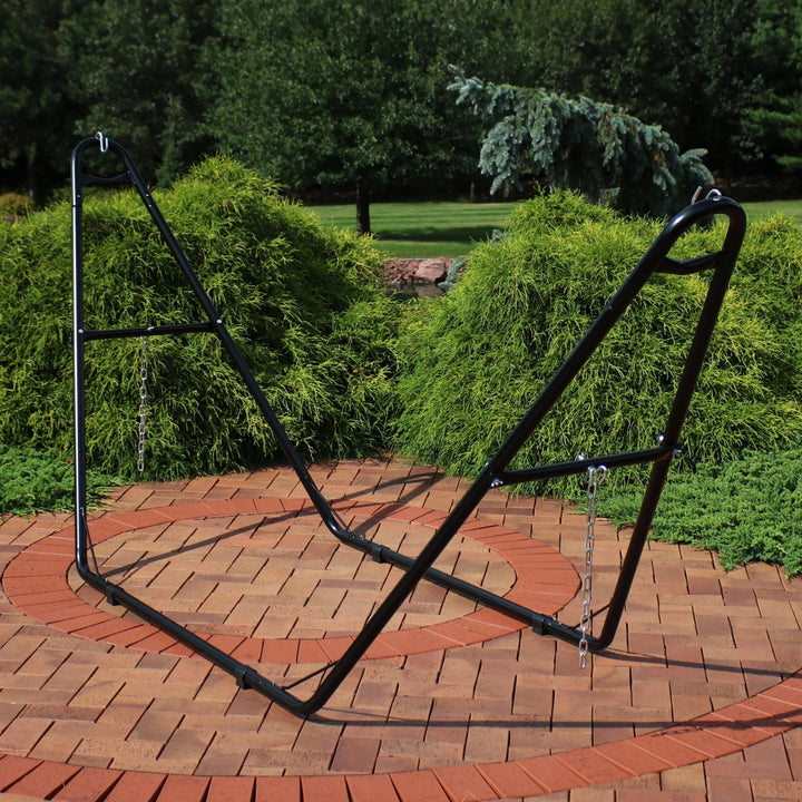 Sunnydaze Powder-Coated Steel Universal Hammock Stand - Black - 124 in Image 2