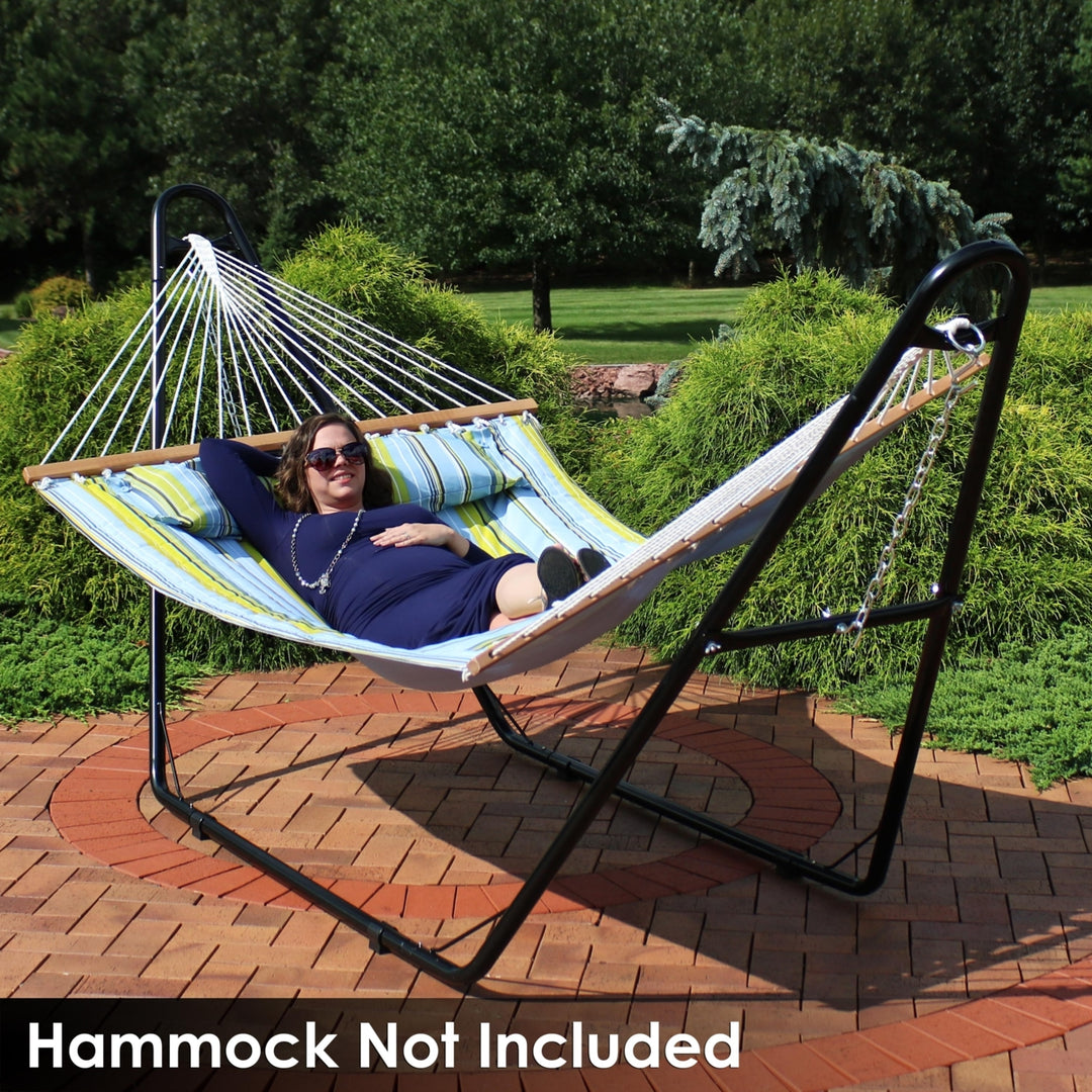 Sunnydaze Powder-Coated Steel Universal Hammock Stand - Black - 124 in Image 9