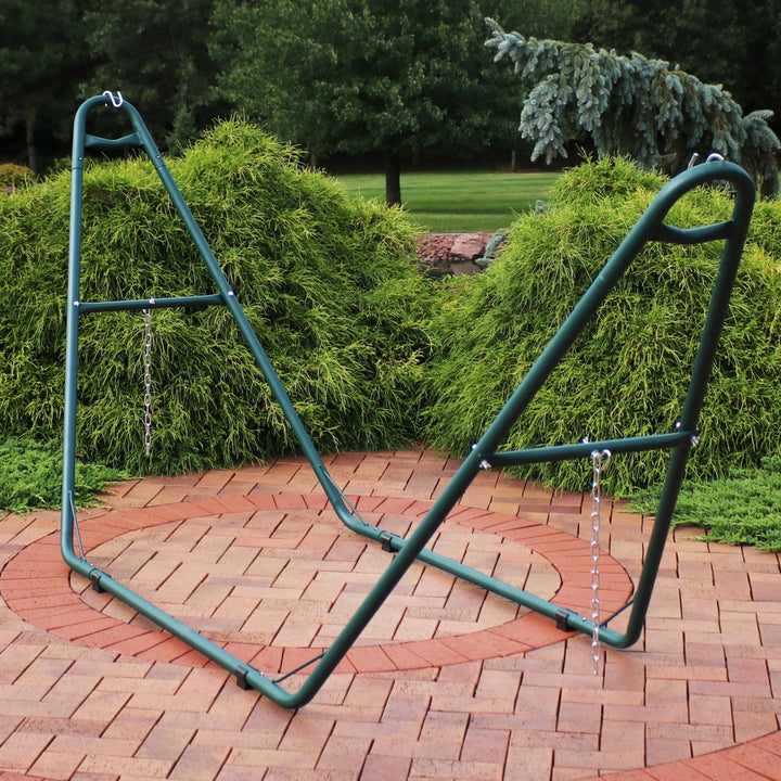 Sunnydaze Powder-Coated Steel Universal Hammock Stand - Green - 124 in Image 6