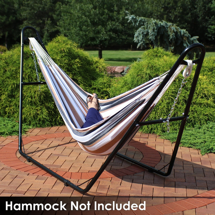 Sunnydaze Powder-Coated Steel Universal Hammock Stand - Black - 124 in Image 10