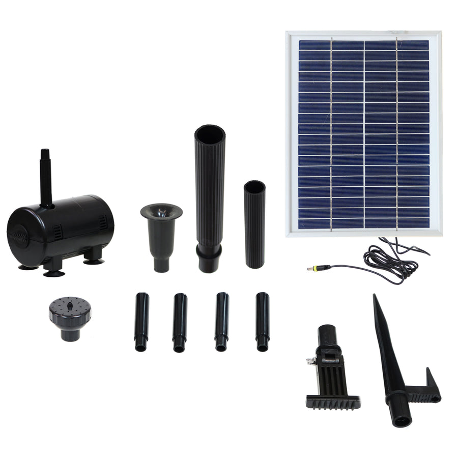 Sunnydaze 132 GPH Solar Pump and Panel Kit with 2 Spray Heads - 56 in Lift Image 1