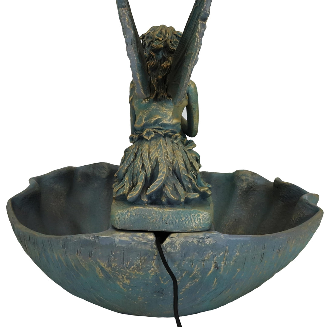 Sunnydaze Fiberglas Bronze Fairy Shell Outdoor Water Fountain - 30 in Image 7