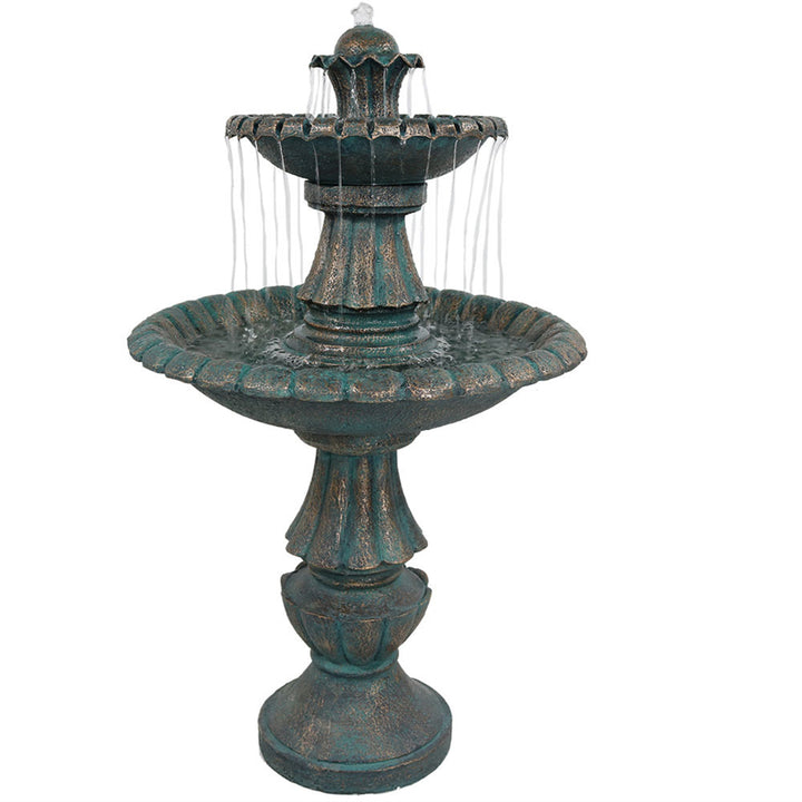 Sunnydaze Nouveau Tiered Polyresin Outdoor 2-Tier Water Fountain Image 1