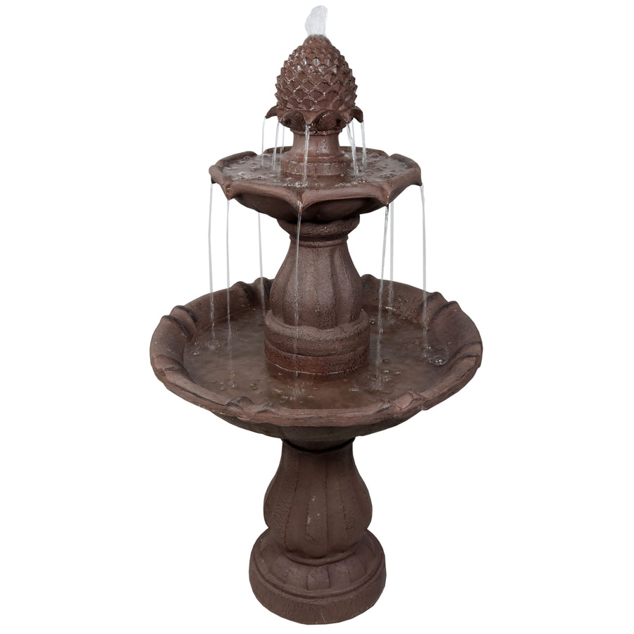 Sunnydaze Curved Plinth Polyresin Outdoor 2-Tier Water Fountain Image 1