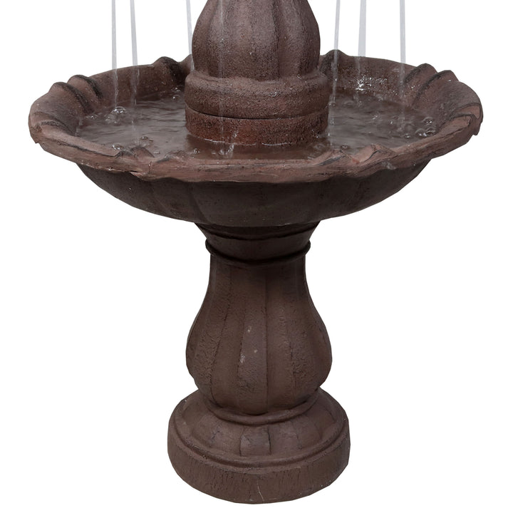 Sunnydaze Curved Plinth Polyresin Outdoor 2-Tier Water Fountain Image 6