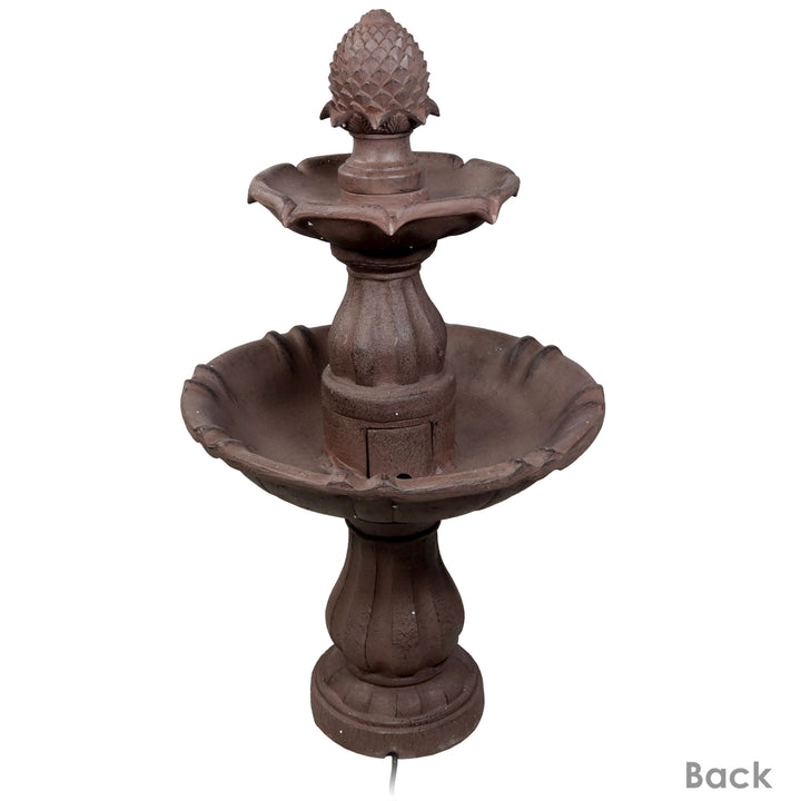 Sunnydaze Curved Plinth Polyresin Outdoor 2-Tier Water Fountain Image 5