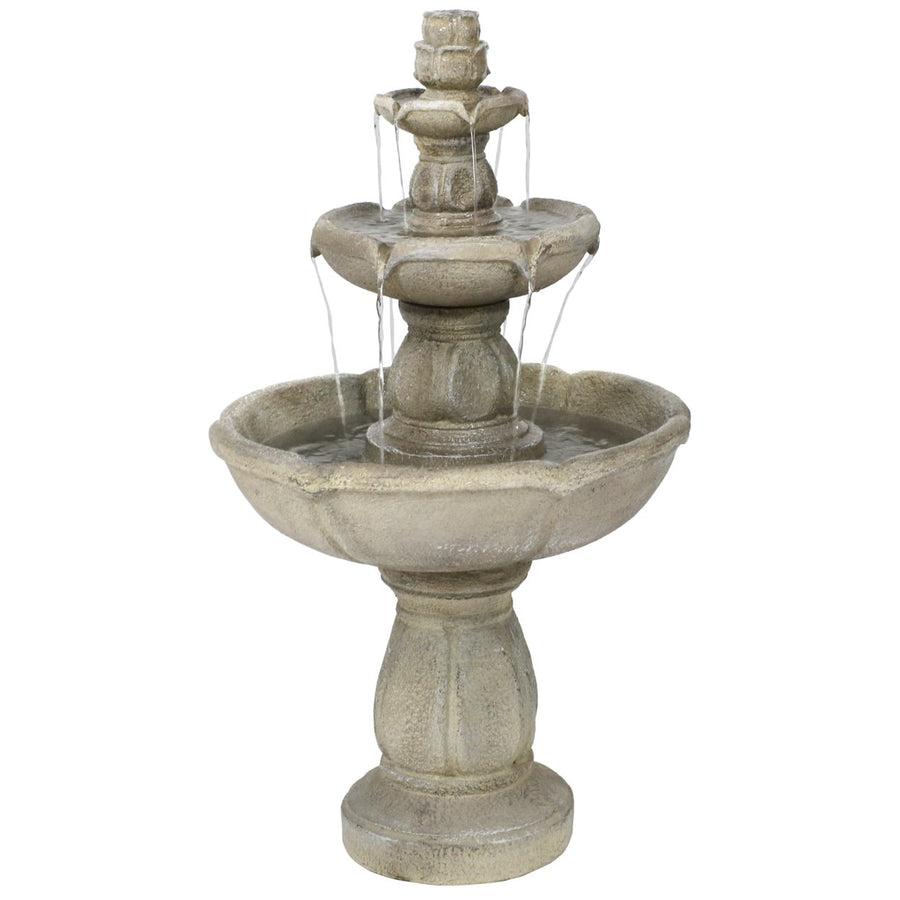 Sunnydaze Birds Delight Fiberglass Outdoor 3-Tier Water Fountain Image 1