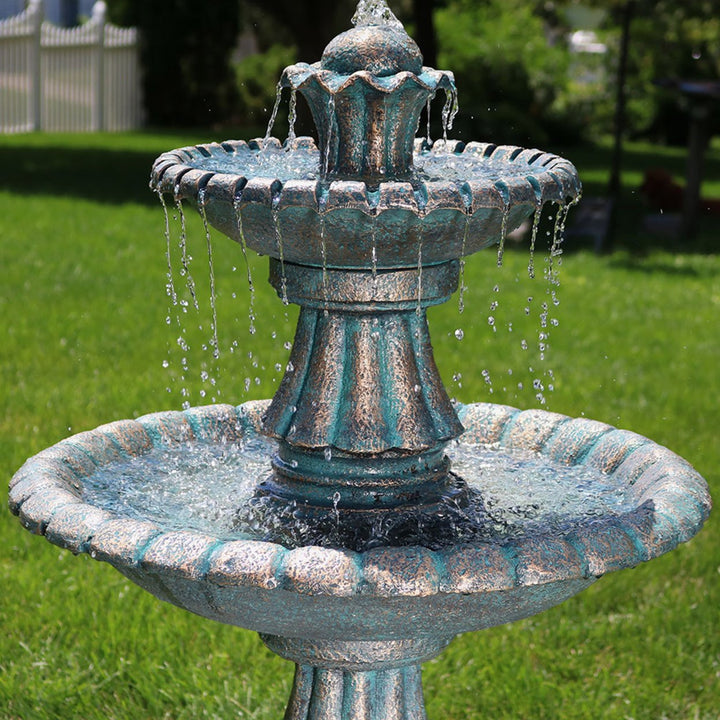 Sunnydaze Nouveau Tiered Polyresin Outdoor 2-Tier Water Fountain Image 6