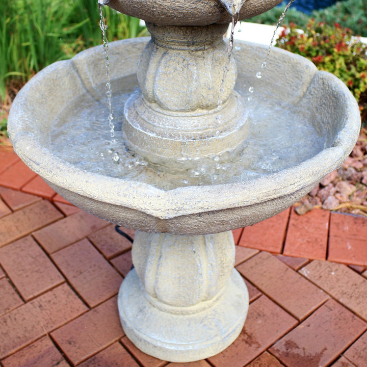 Sunnydaze Birds Delight Fiberglass Outdoor 3-Tier Water Fountain Image 11