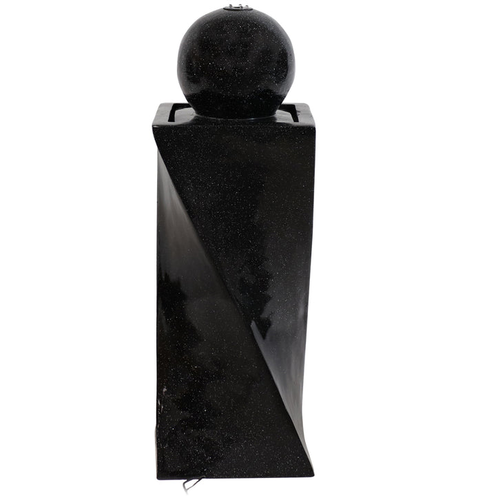 Sunnydaze Black Ball Solar Water Fountain with Battery/LED Lights - 30 in Image 8