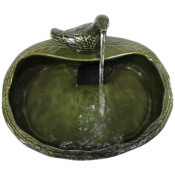 Sunnydaze Dove Glazed Ceramic Outdoor Solar Water Fountain - 7 in Image 5