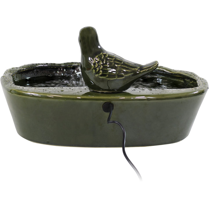 Sunnydaze Dove Glazed Ceramic Outdoor Solar Water Fountain - 7 in Image 7