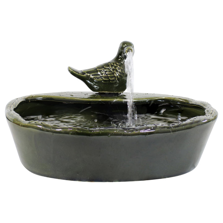 Sunnydaze Dove Glazed Ceramic Outdoor Solar Water Fountain - 7 in Image 6