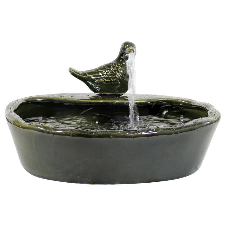 Sunnydaze Dove Glazed Ceramic Outdoor Solar Water Fountain - 7 in Image 9