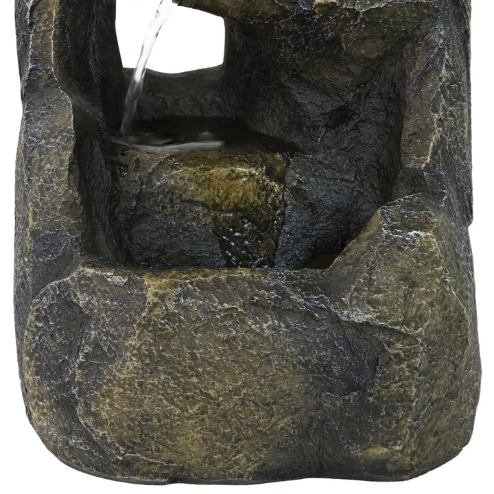 Sunnydaze Cavernous Rock Tiers Resin Indoor Water Fountain - 12 in Image 6