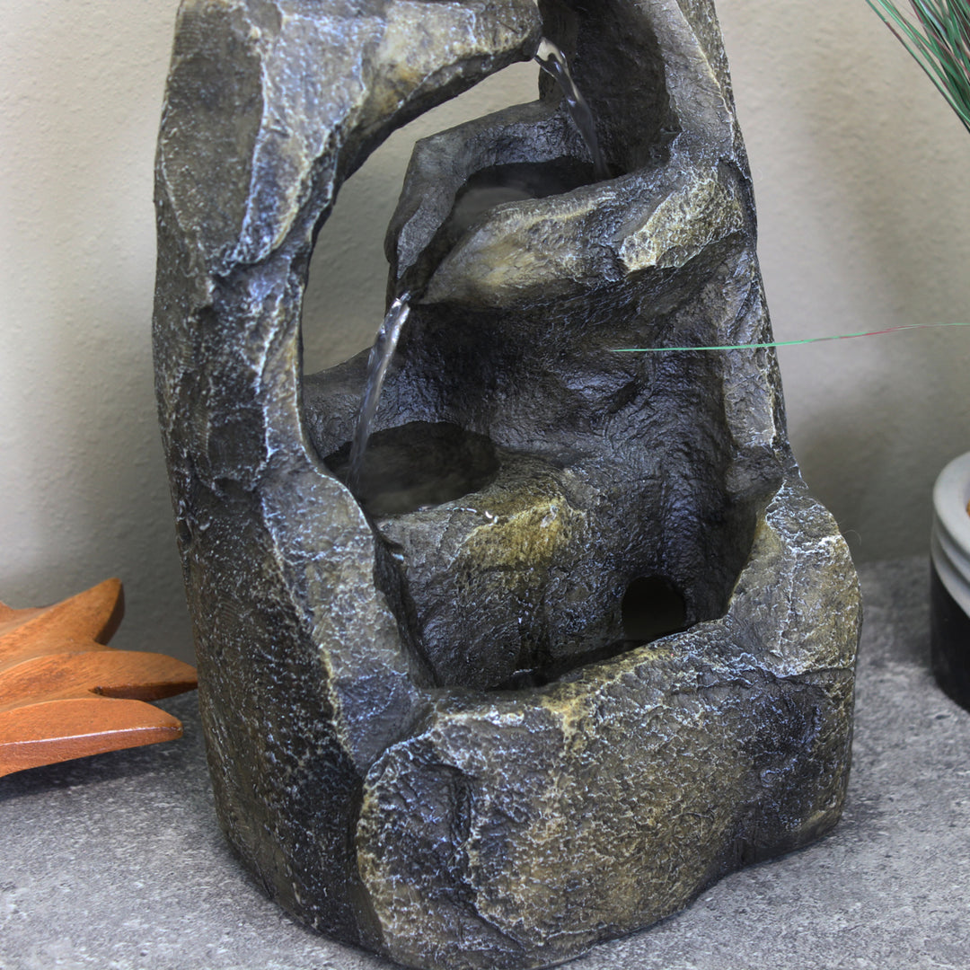 Sunnydaze Cavernous Rock Tiers Resin Indoor Water Fountain - 12 in Image 7