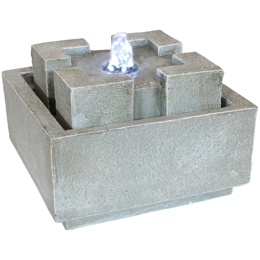 Sunnydaze Square Dynasty Polyresin Indoor Water Fountain - 7 in Image 1