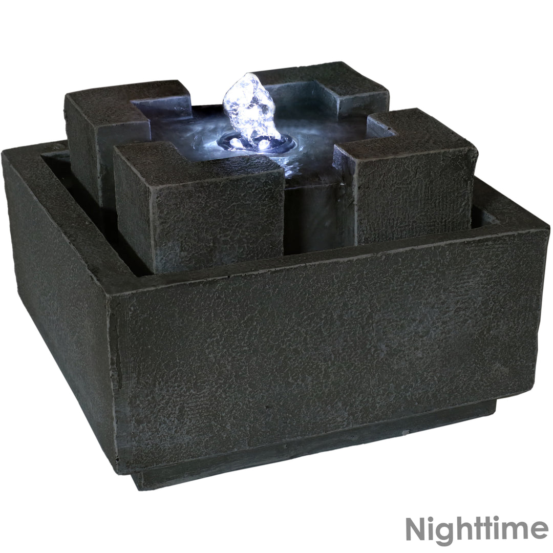 Sunnydaze Square Dynasty Polyresin Indoor Water Fountain - 7 in Image 5