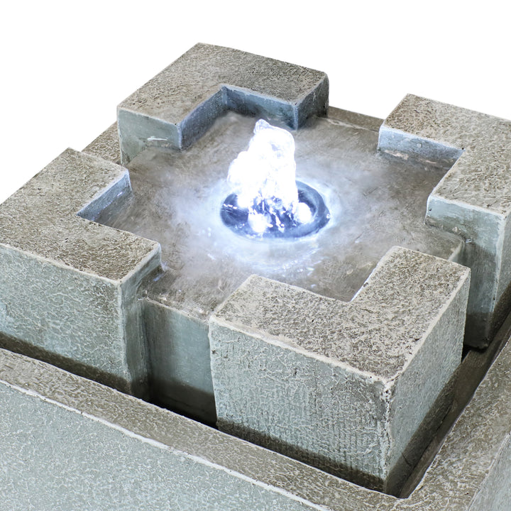 Sunnydaze Square Dynasty Polyresin Indoor Water Fountain - 7 in Image 6