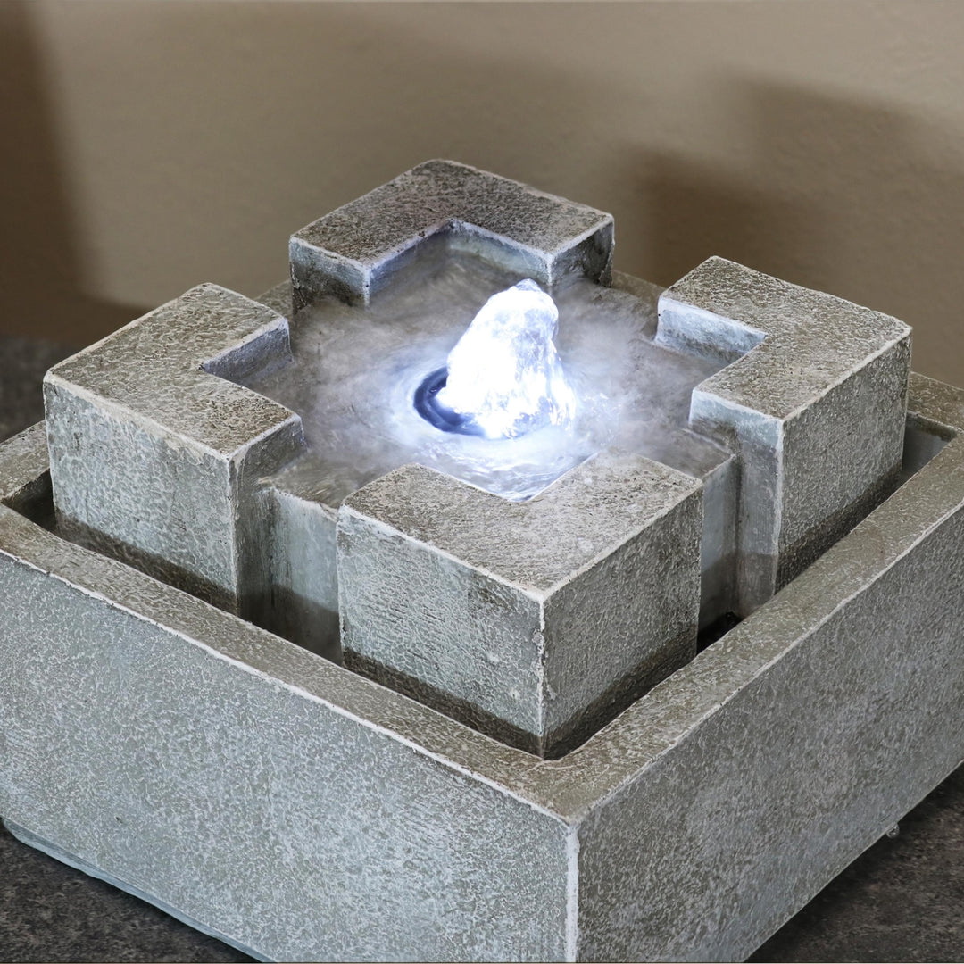 Sunnydaze Square Dynasty Polyresin Indoor Water Fountain - 7 in Image 8