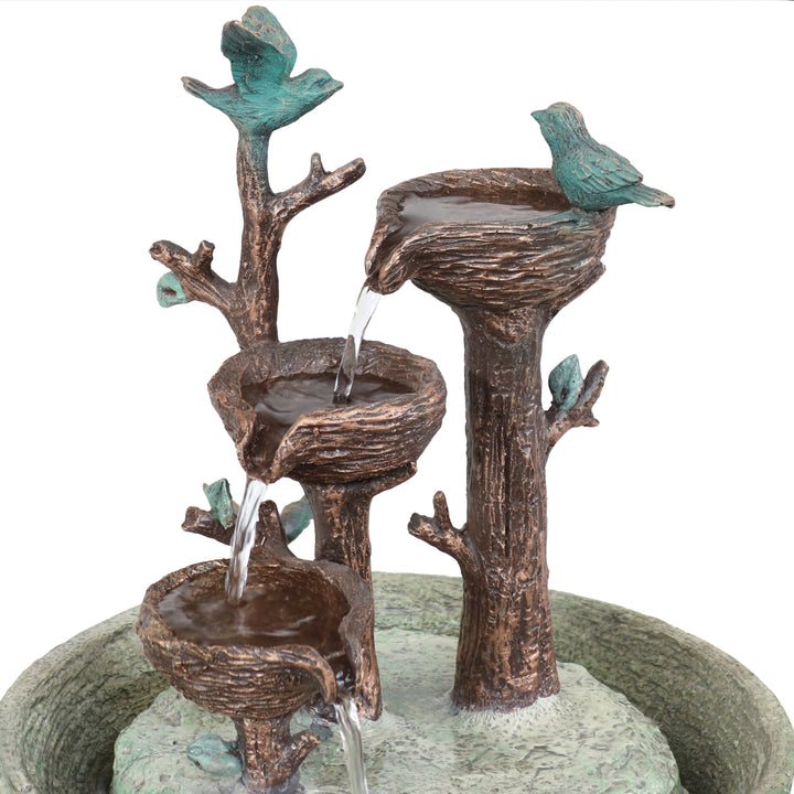 Sunnydaze Perching Birds Polyresin Indoor 3-Tiered Fountain - 12 in Image 5