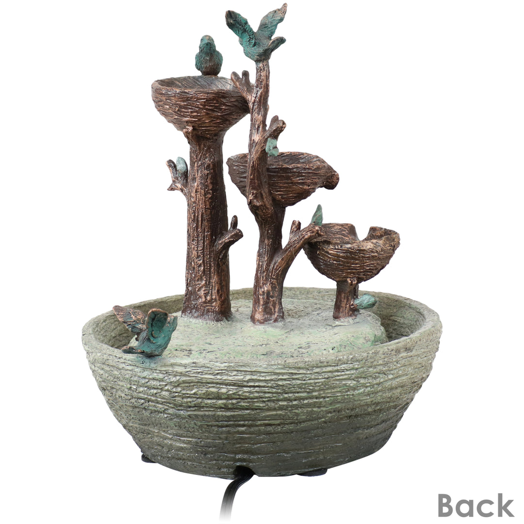 Sunnydaze Perching Birds Polyresin Indoor 3-Tiered Fountain - 12 in Image 8