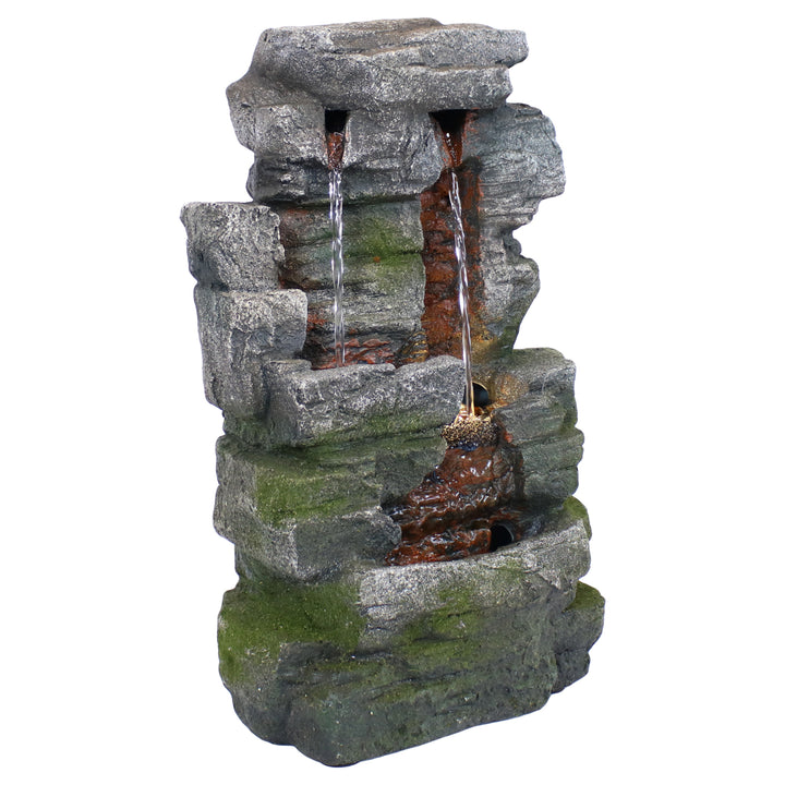 Sunnydaze Towering Cave Polyresin Indoor Water Fountain with LED - 14 in Image 1