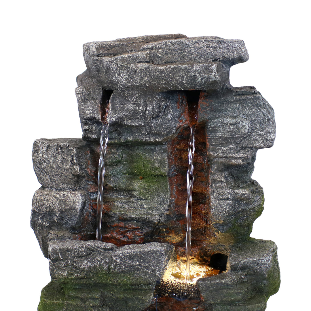 Sunnydaze Towering Cave Polyresin Indoor Water Fountain with LED - 14 in Image 6