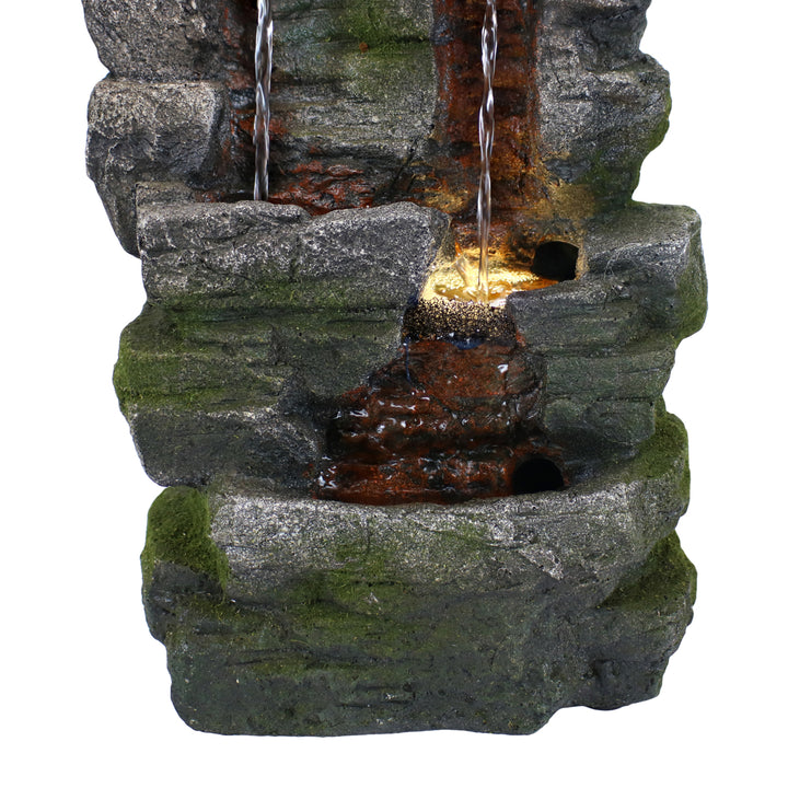 Sunnydaze Towering Cave Polyresin Indoor Water Fountain with LED - 14 in Image 7