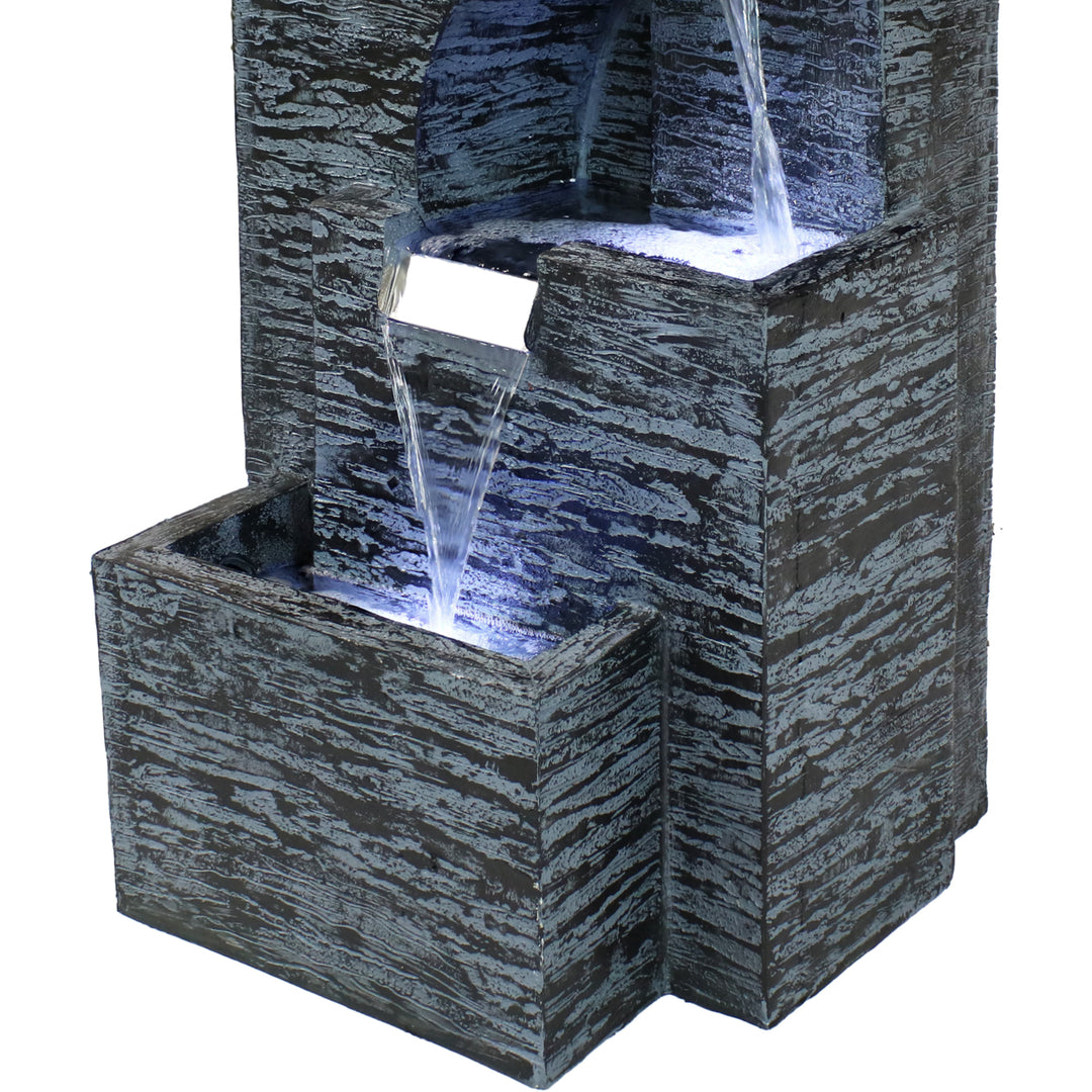 Sunnydaze Cascading Tower Contemporary Fountain with LED Lights - 32 in Image 11