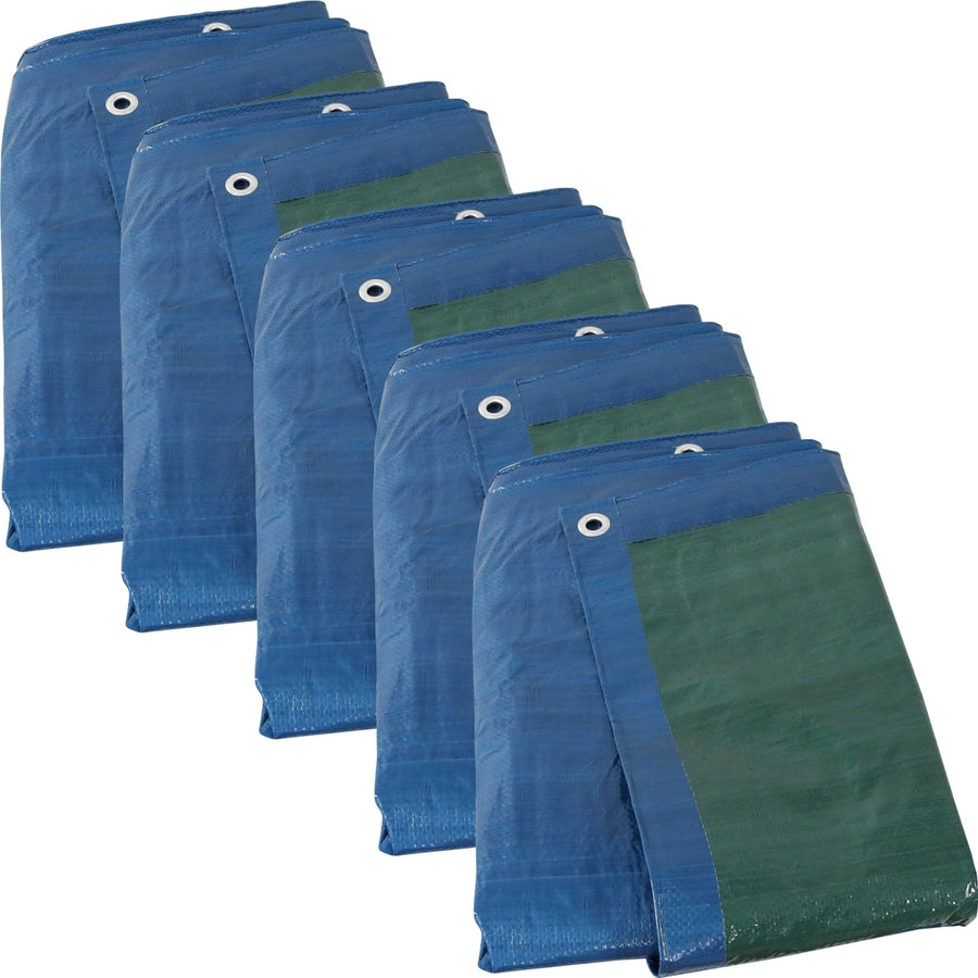 Sunnydaze Multi-Purpose Tarp - Blue/Green - 16 ft x 20 ft - Set of 5 Image 1