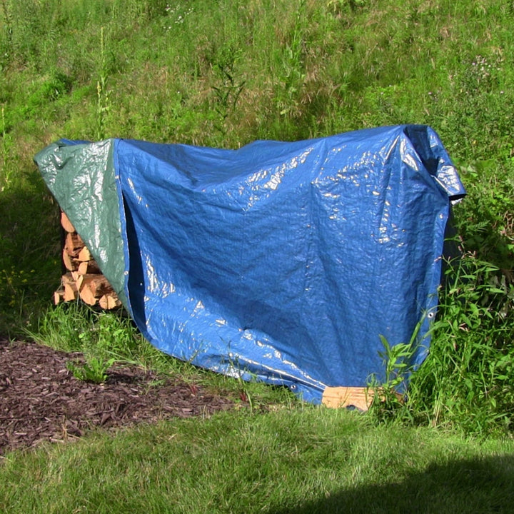 Sunnydaze Multi-Purpose Tarp - Blue/Green - 16 ft x 20 ft - Set of 5 Image 2