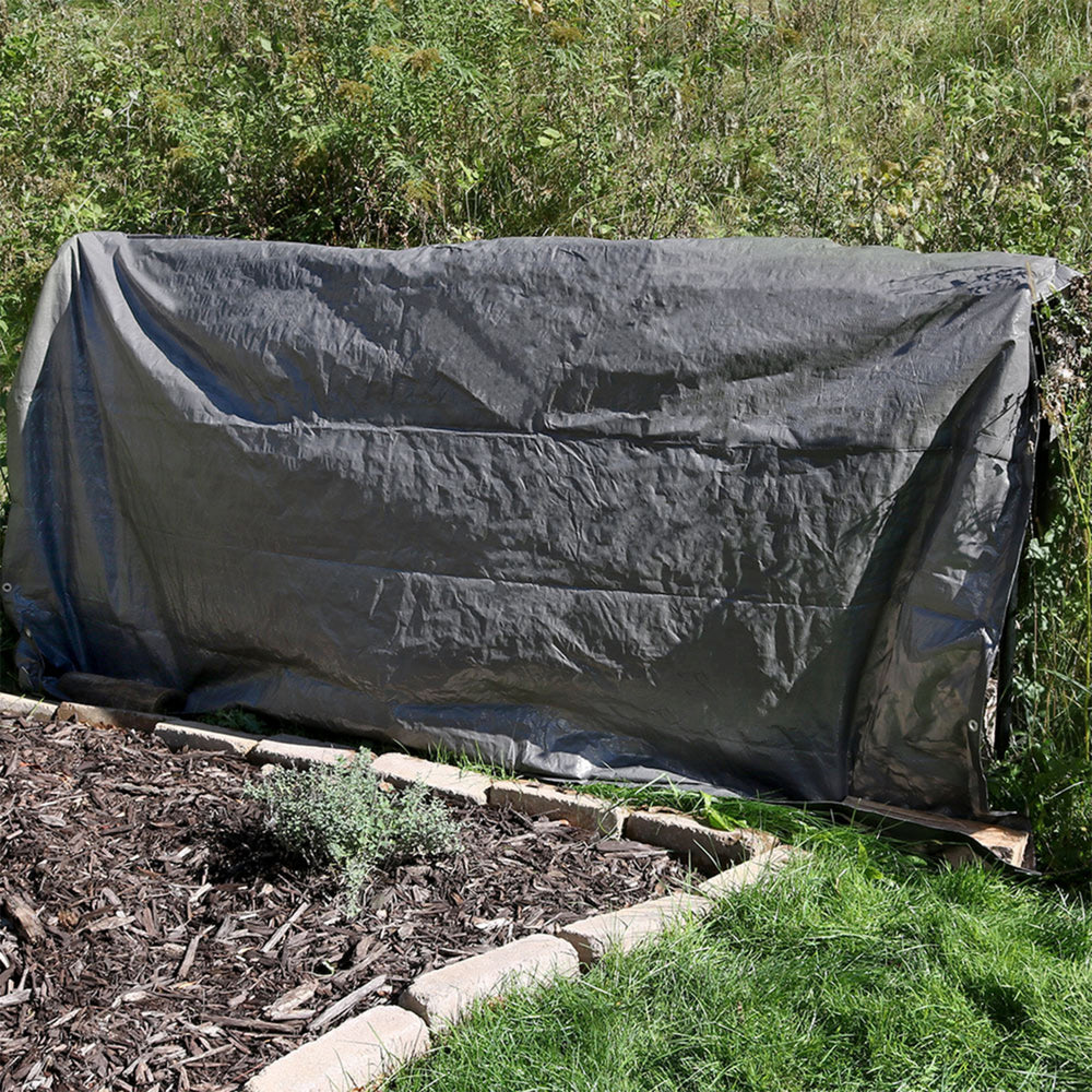 Sunnydaze Multi-Purpose Tarp - Dark Gray - 12 ft x 16 ft - Set of 5 Image 2