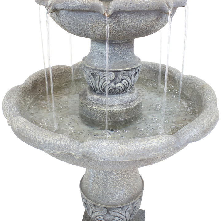 Sunnydaze French Garden Reinforced Concrete Outdoor 2-Tier Water Fountain Image 10