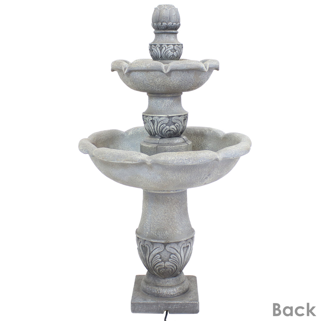 Sunnydaze French Garden Reinforced Concrete Outdoor 2-Tier Water Fountain Image 9