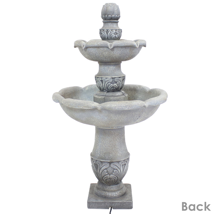 Sunnydaze French Garden Reinforced Concrete Outdoor 2-Tier Water Fountain Image 9