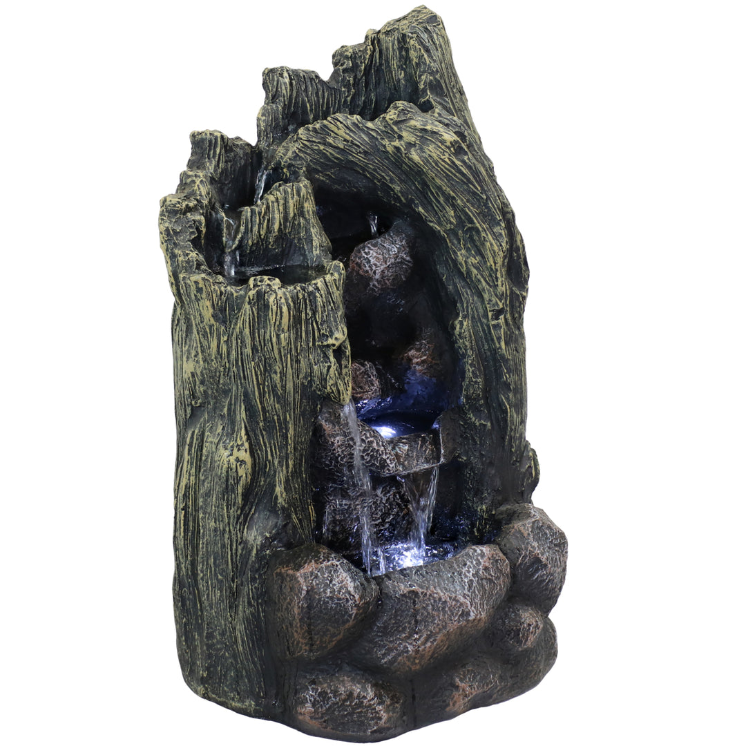 Sunnydaze Cavern of Mystery Waterfall Fountain with LED Lights - 28 in Image 1