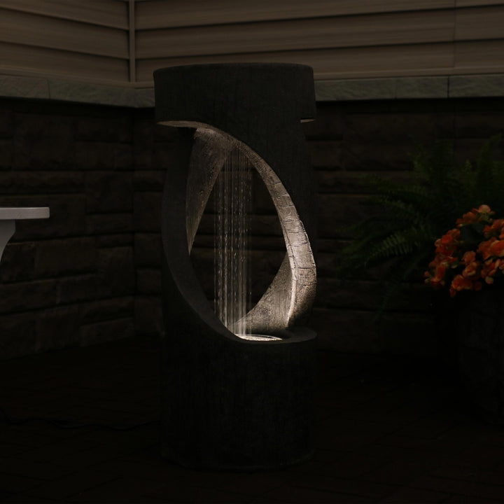 Sunnydaze Contemporary Double Helix Water Fountain with LED Lights - 31 in Image 9