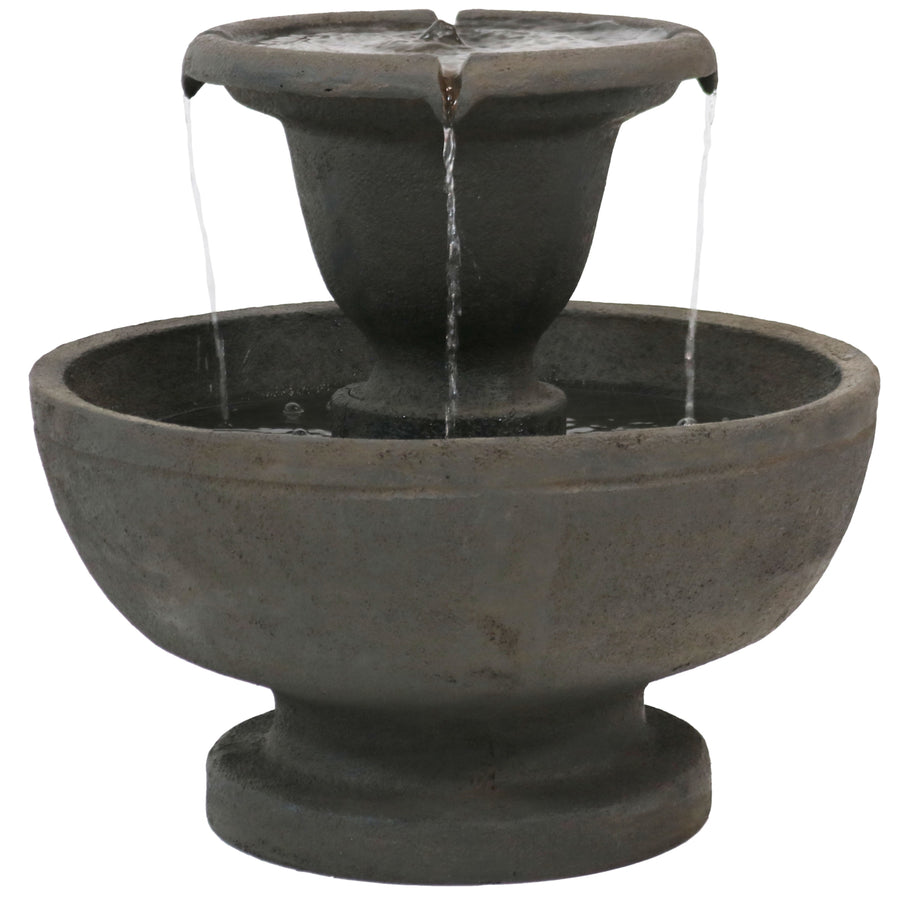 Sunnydaze Streaming Falls Polyresin Outdoor 2-Tier Water Fountain Image 1