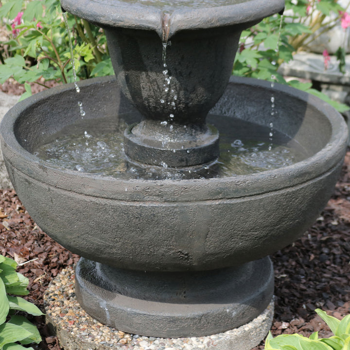 Sunnydaze Streaming Falls Polyresin Outdoor 2-Tier Water Fountain Image 6