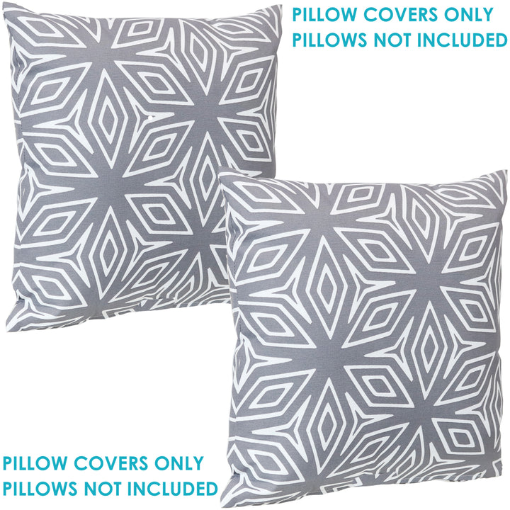 Sunnydaze Square Throw Pillow Cover - 17 in - Gray Geometric - Set of 2 Image 5