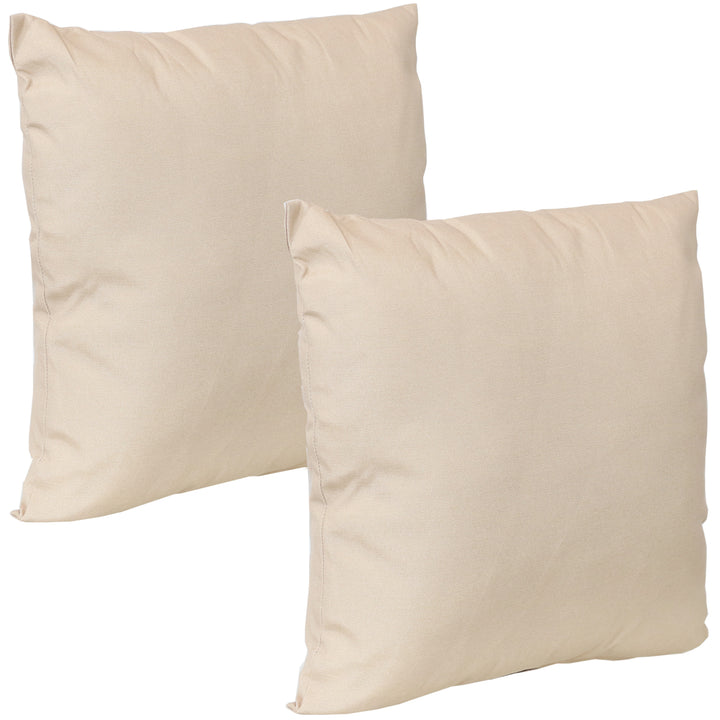 Sunnydaze Square Throw Pillow Cover - 17 in - Beige - Set of 2 Image 1