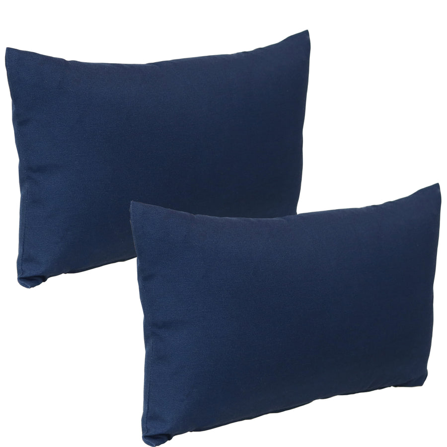 Sunnydaze Lumbar Throw Pillow Cover - 20 in - Navy - Set of 2 Image 1