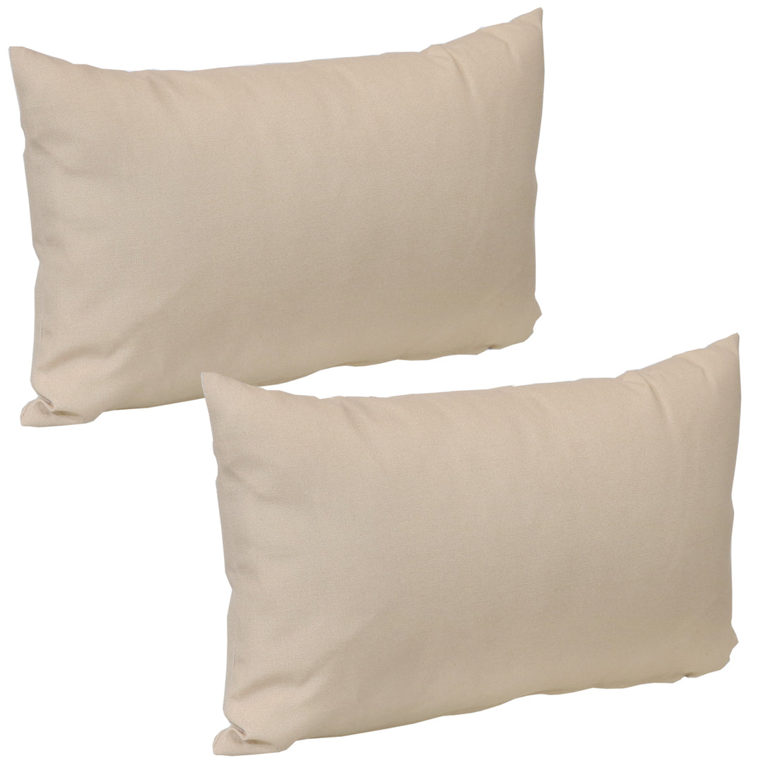 Sunnydaze Lumbar Throw Pillow Cover - 20 in - Beige - Set of 2 Image 1