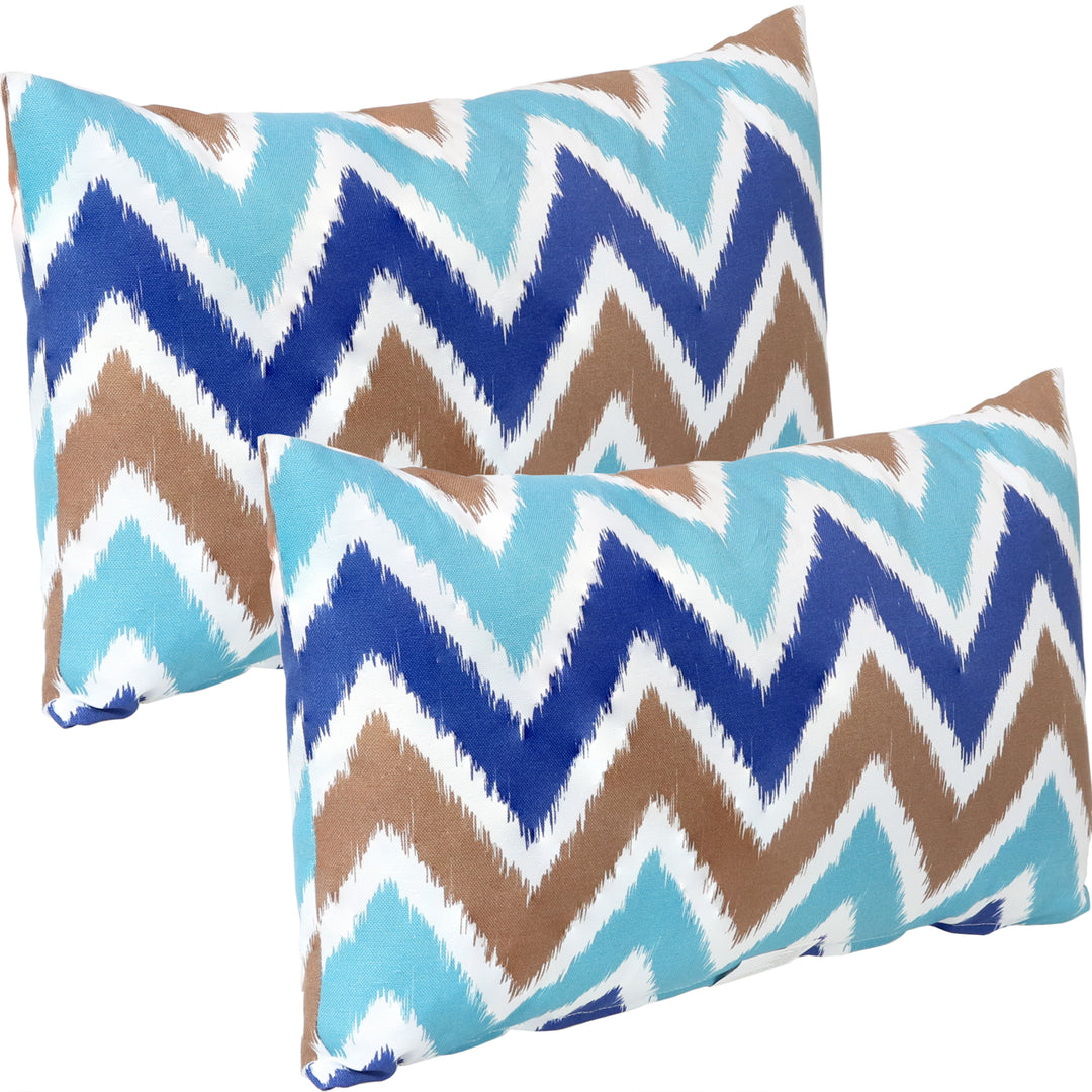 Sunnydaze Lumbar Throw Pillow Cover - 20 in - Chevron Bliss - Set of 2 Image 1