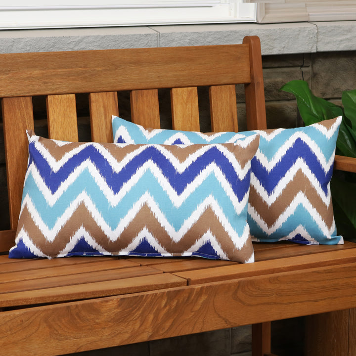 Sunnydaze Lumbar Throw Pillow Cover - 20 in - Chevron Bliss - Set of 2 Image 4